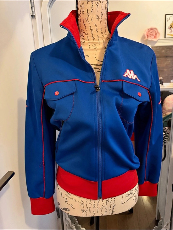 Kappa Jackets & Blazers - Vintage Kappa rhinestone Blue & Red Track Jacket Size Medium